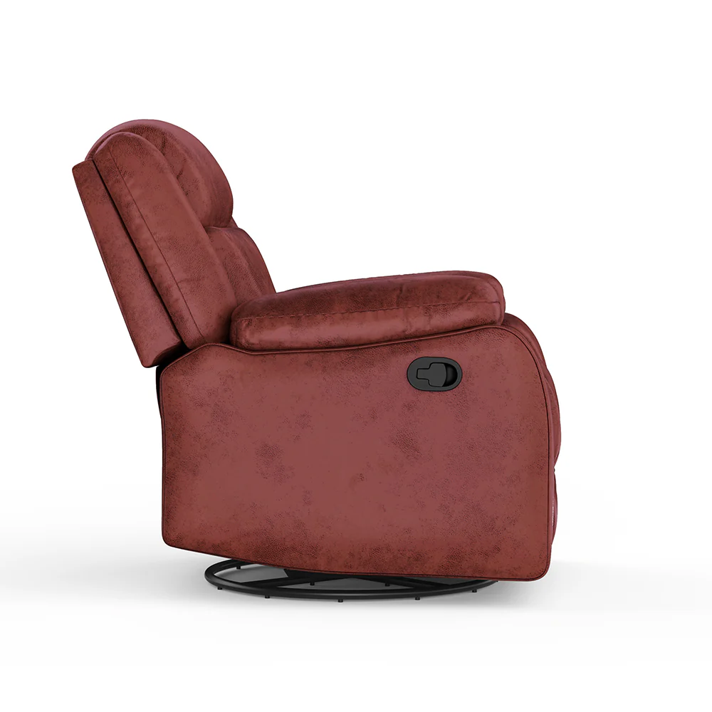 Avalon Crimson Red Suede Recliner - Image 11