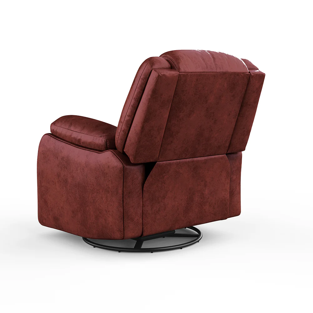 Avalon Crimson Red Suede Recliner - Image 2