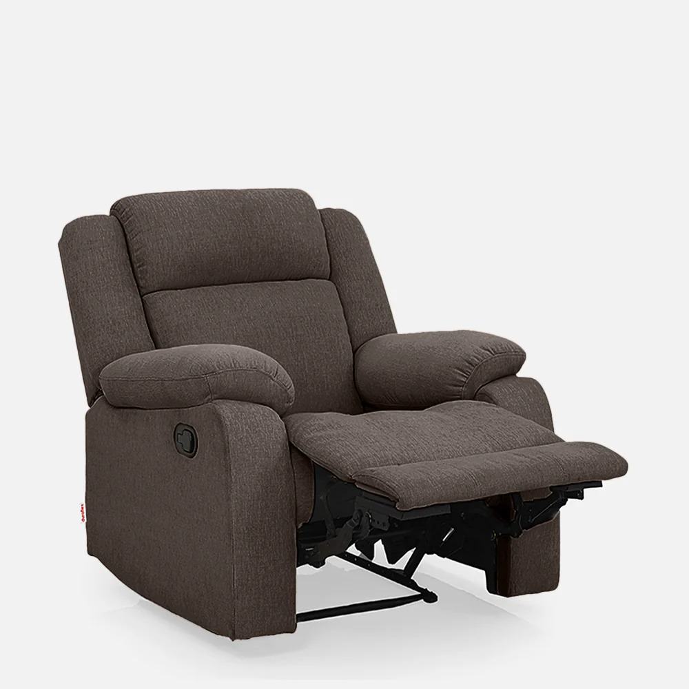 Avalon Dark Brown Fabric Recliner - Image 4