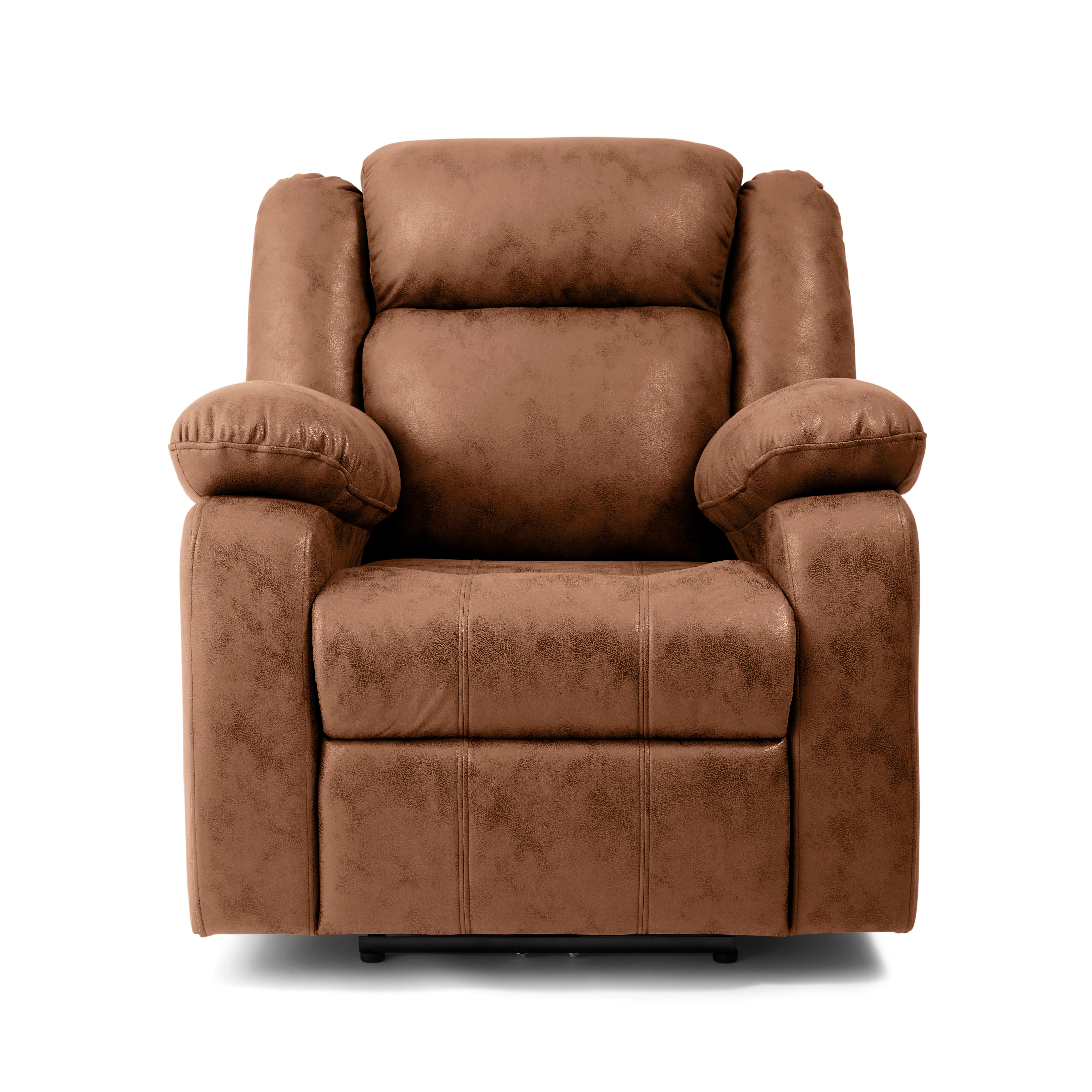 Avalon Motorized Electric Powered Desert Orange Suede Recliner - Image 2