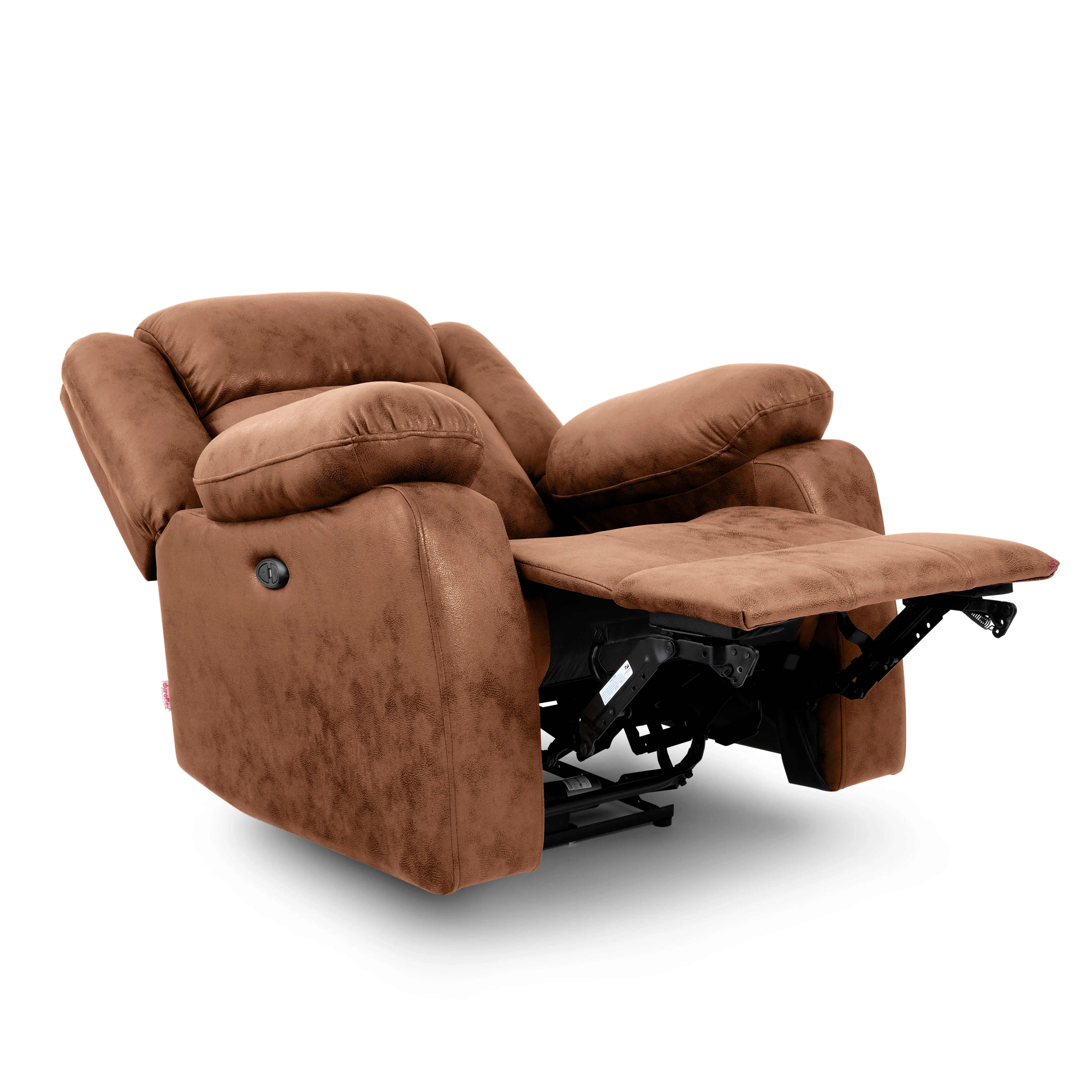 Avalon Motorized Electric Powered Desert Orange Suede Recliner - Image 9