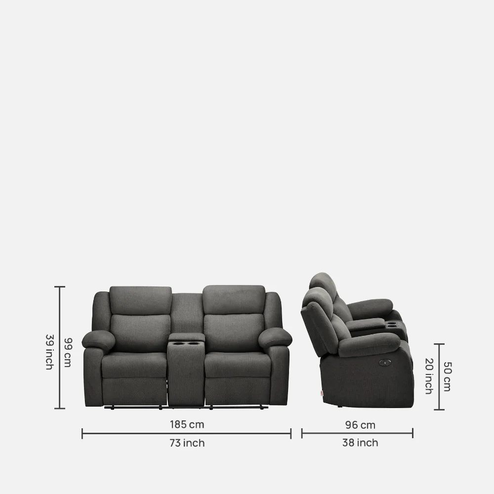 Avalon E Twin Motorized Graphite Grey Recliner - Image 10