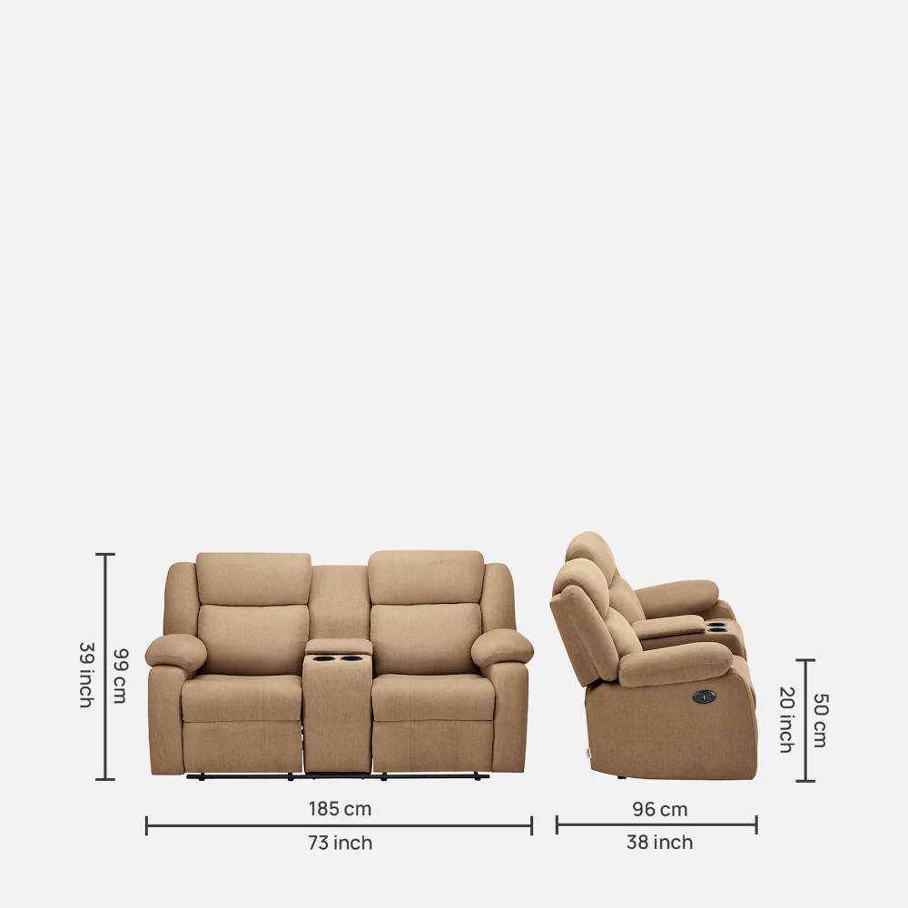 Avalon E Twin Motorized Plaster Brown Recliner - Image 5