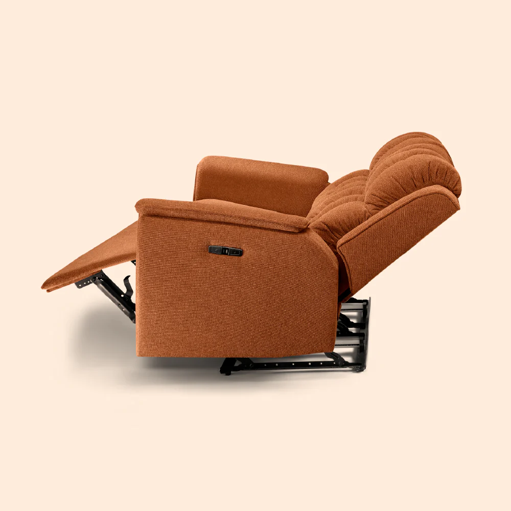 Avalon Elite mov.E Hawaiian Sunset Orange Fabric 2 Seater Sofa - Image 7