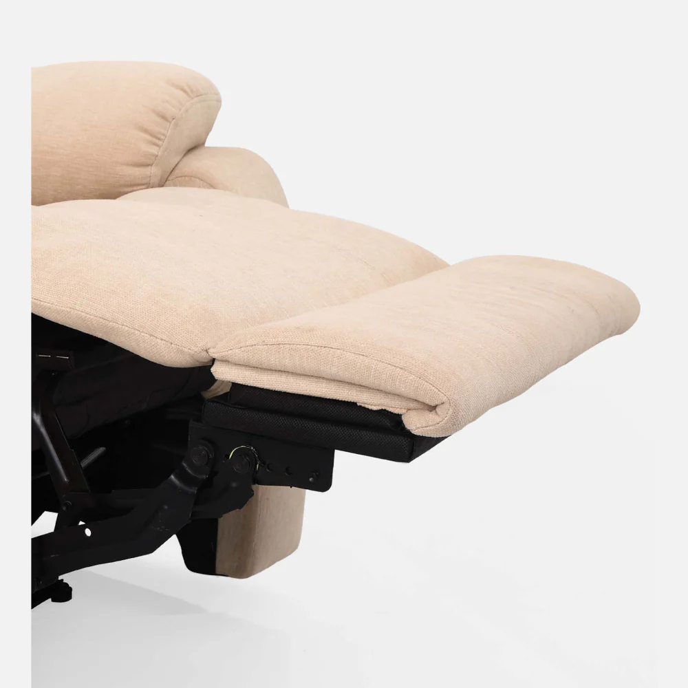 Avalon Motorized Electric Powered Beige Fabric Recliner - Image 5