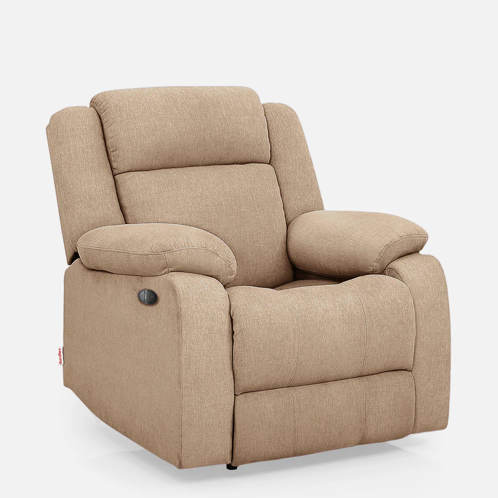 Avalon Motorized Electric Powered Brown Fabric Recliner - Image 3