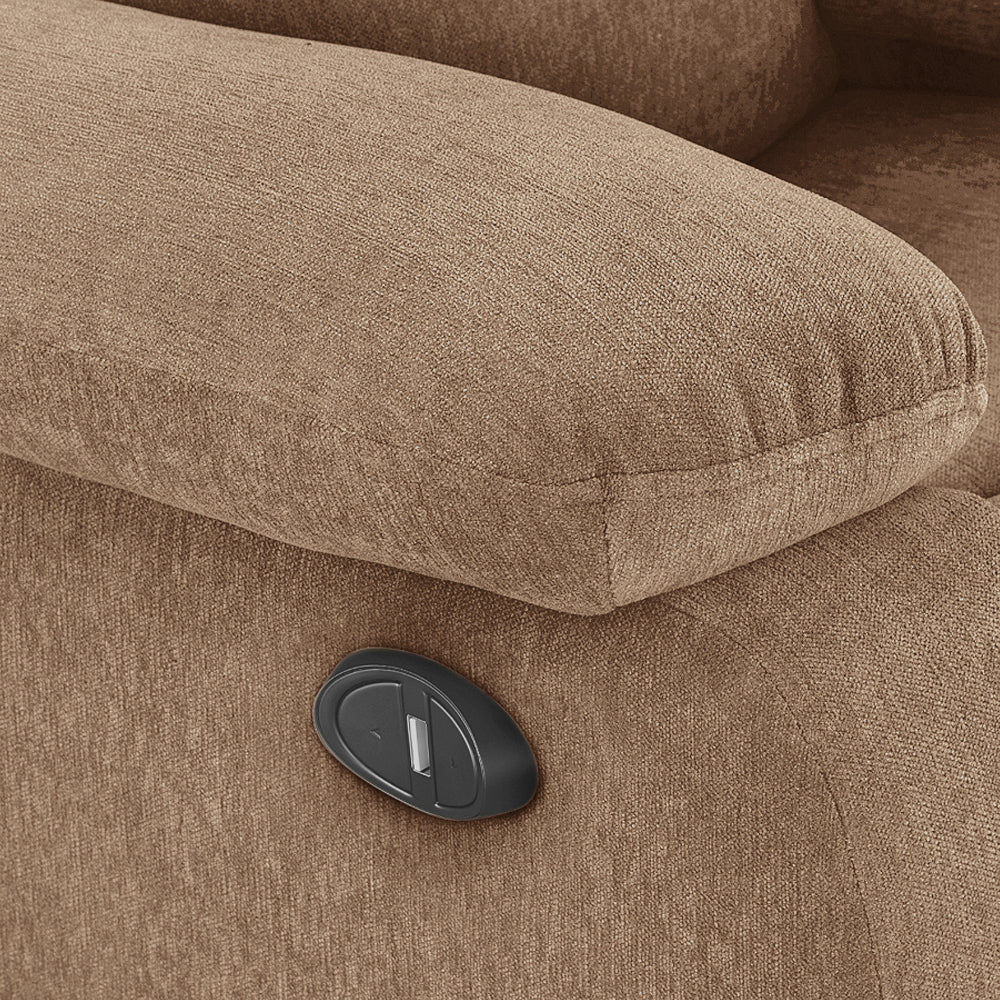 Avalon Motorized Electric Powered Brown Fabric Recliner - Image 9