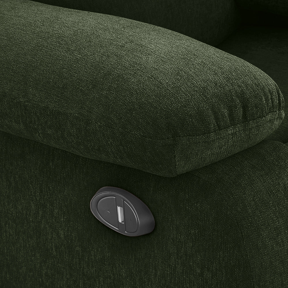 Avalon Motorized Electric Powered Sap Green Fabric Recliner - Image 9