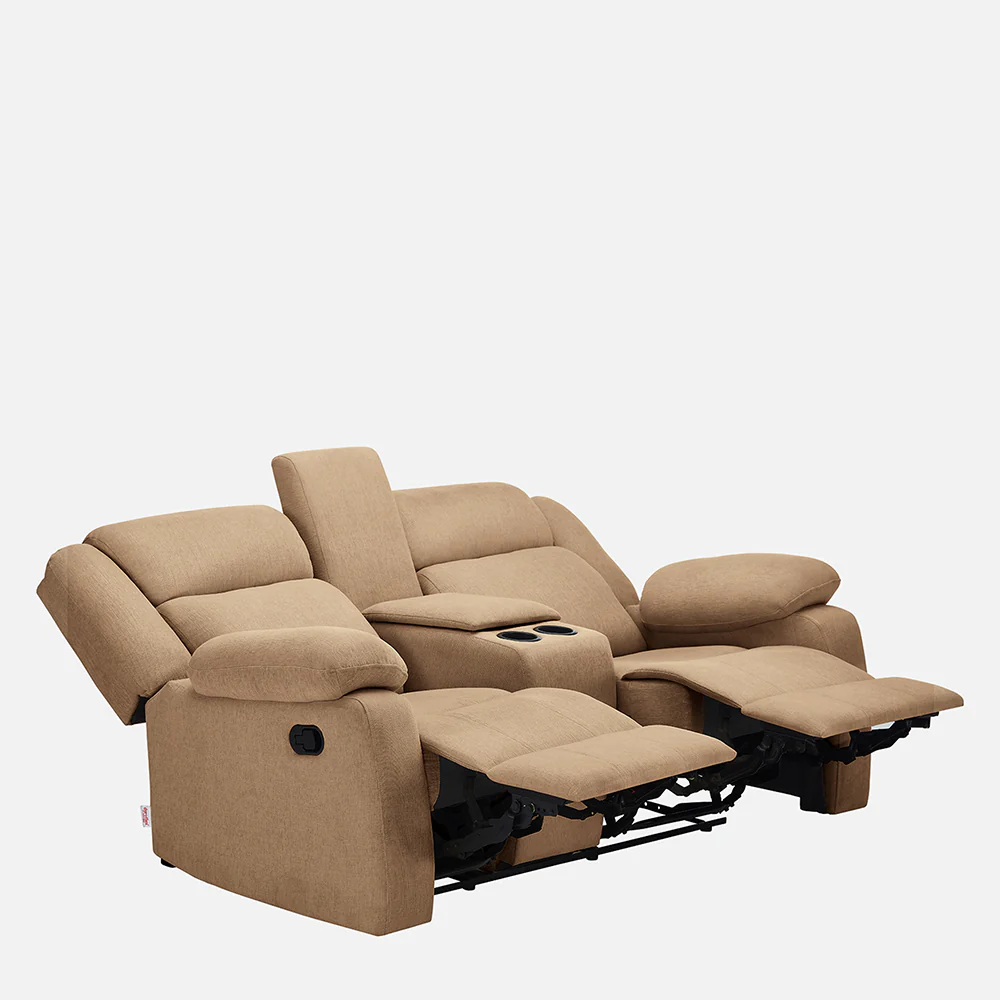 Avalon Twin Plaster Brown Fabric Recliner 2 Seater - Image 6