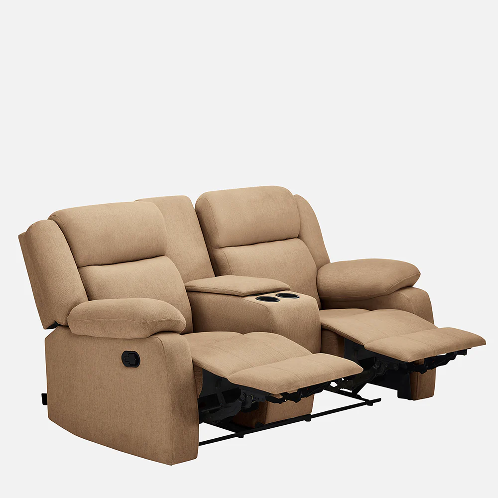 Avalon Twin Plaster Brown Fabric Recliner 2 Seater - Image 8