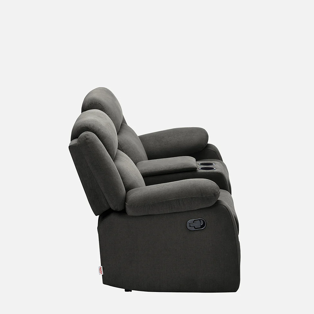 Avalon Twin Graphite Grey Fabric Recliner 2 Seater - Image 11