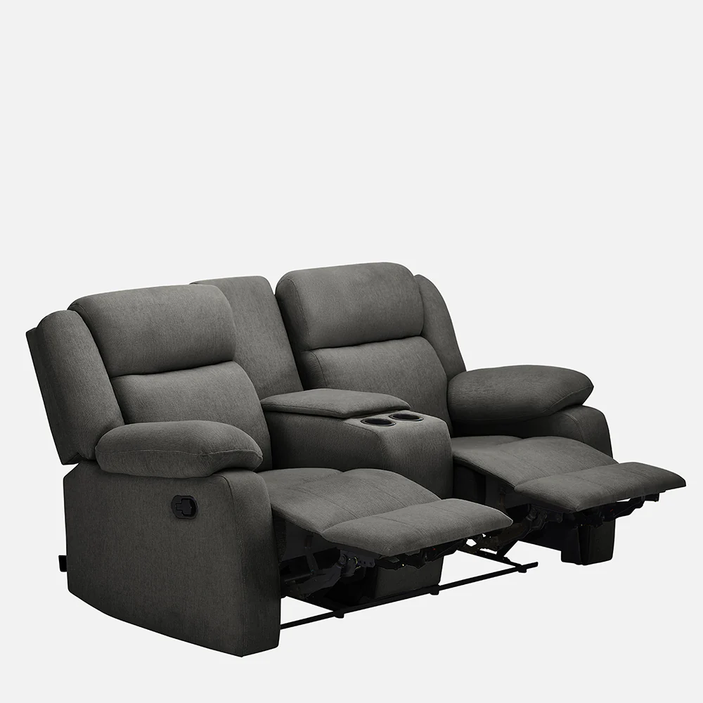 Avalon Twin Graphite Grey Fabric Recliner 2 Seater - Image 7