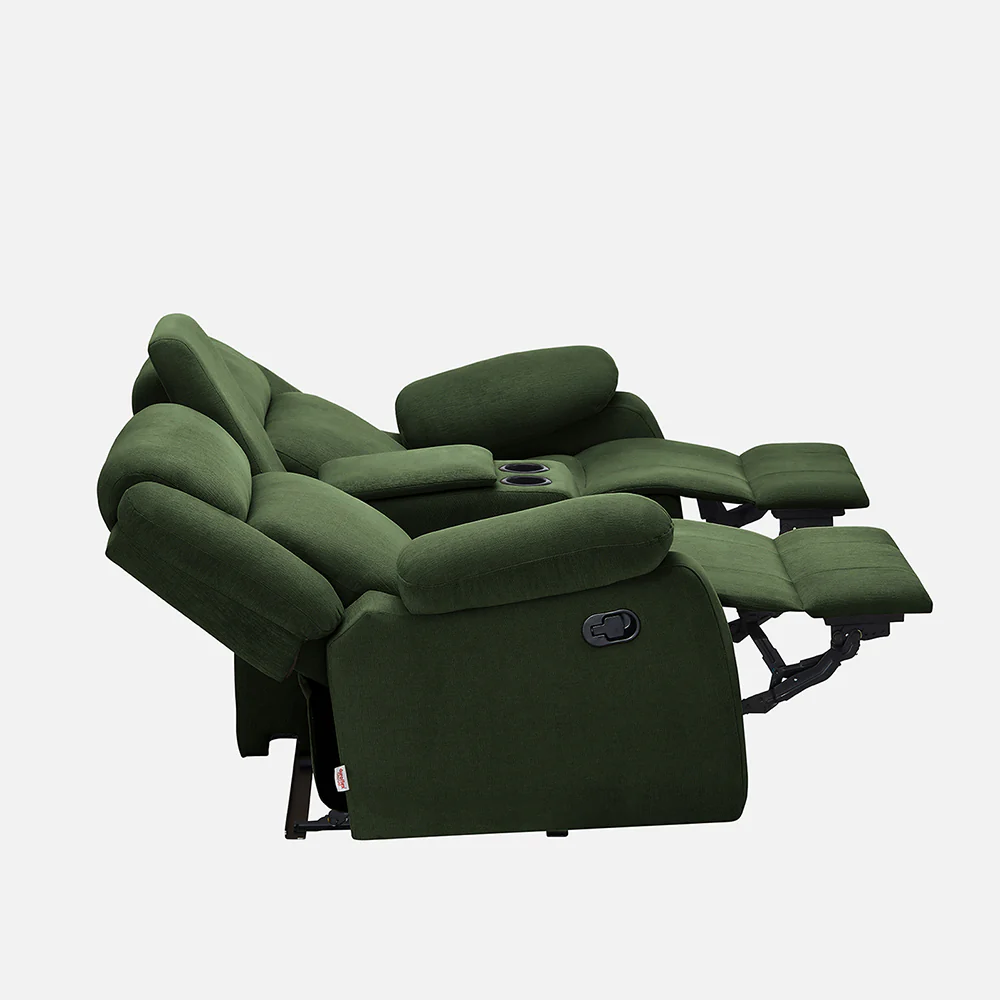 Avalon Twin Sap Green Fabric Recliner 2 Seater - Image 8