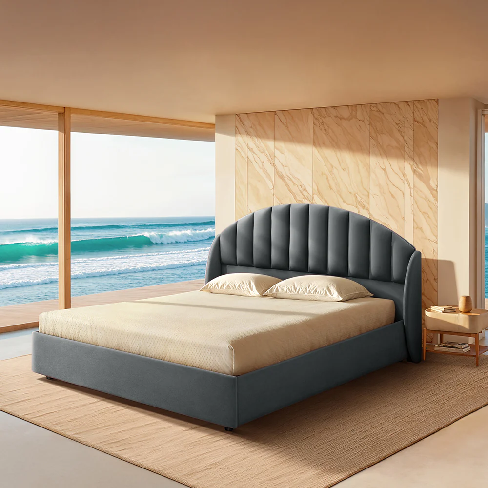 Celeste Stormy Weather Upholstered Bed - Grey - Image 5
