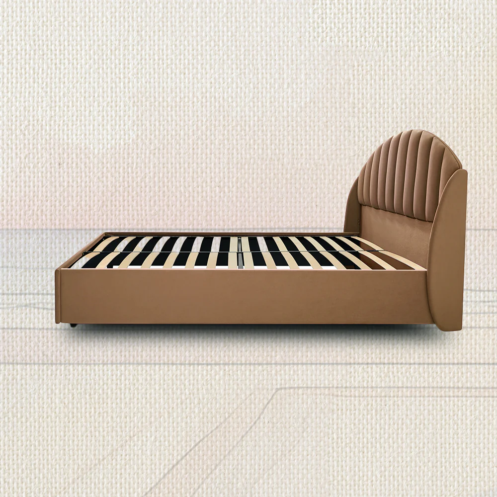 Celeste Tiger's eye Upholstered Bed - Brown - Image 3