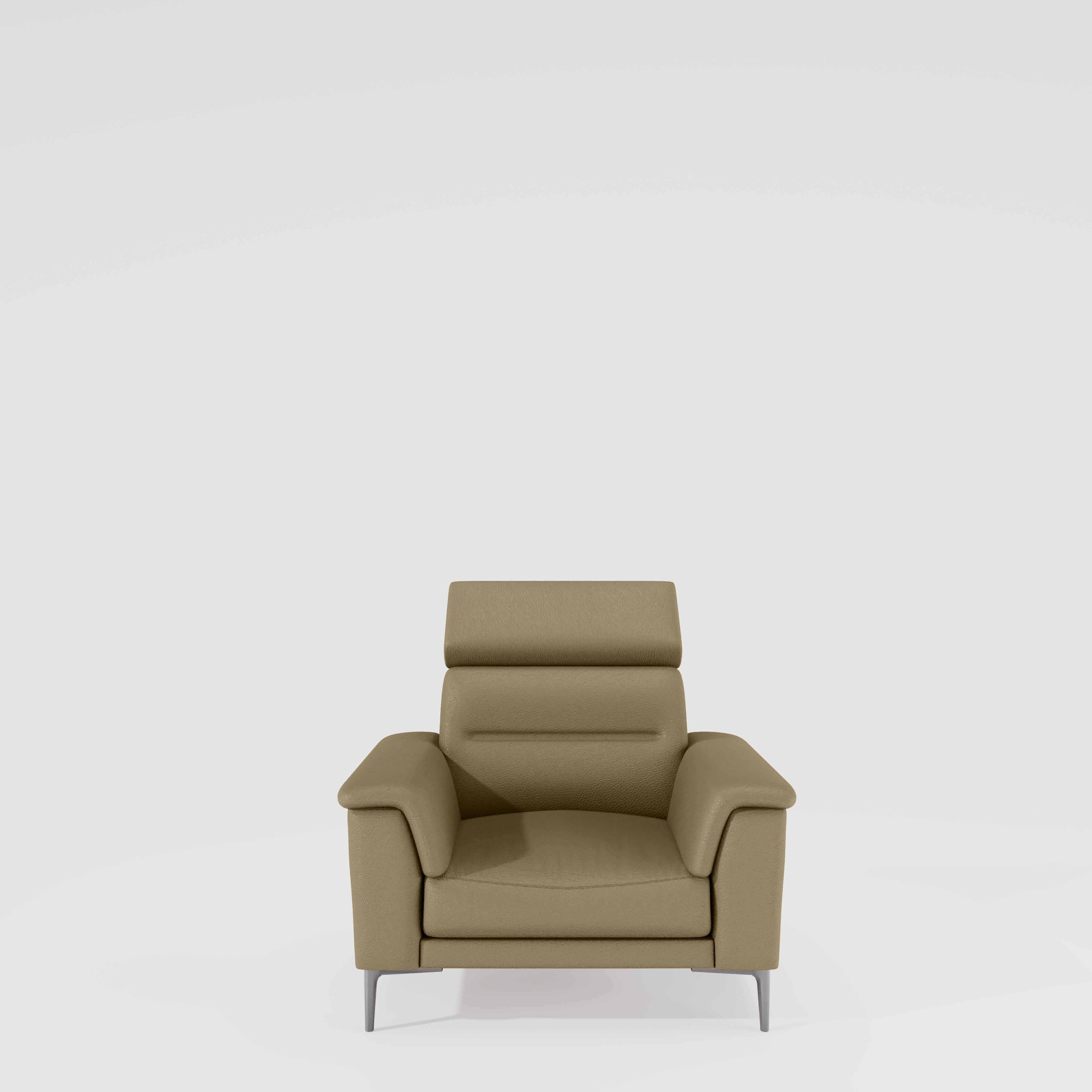 Cresendo 1 Seater Leatherette fabric - Pebble - Image 2