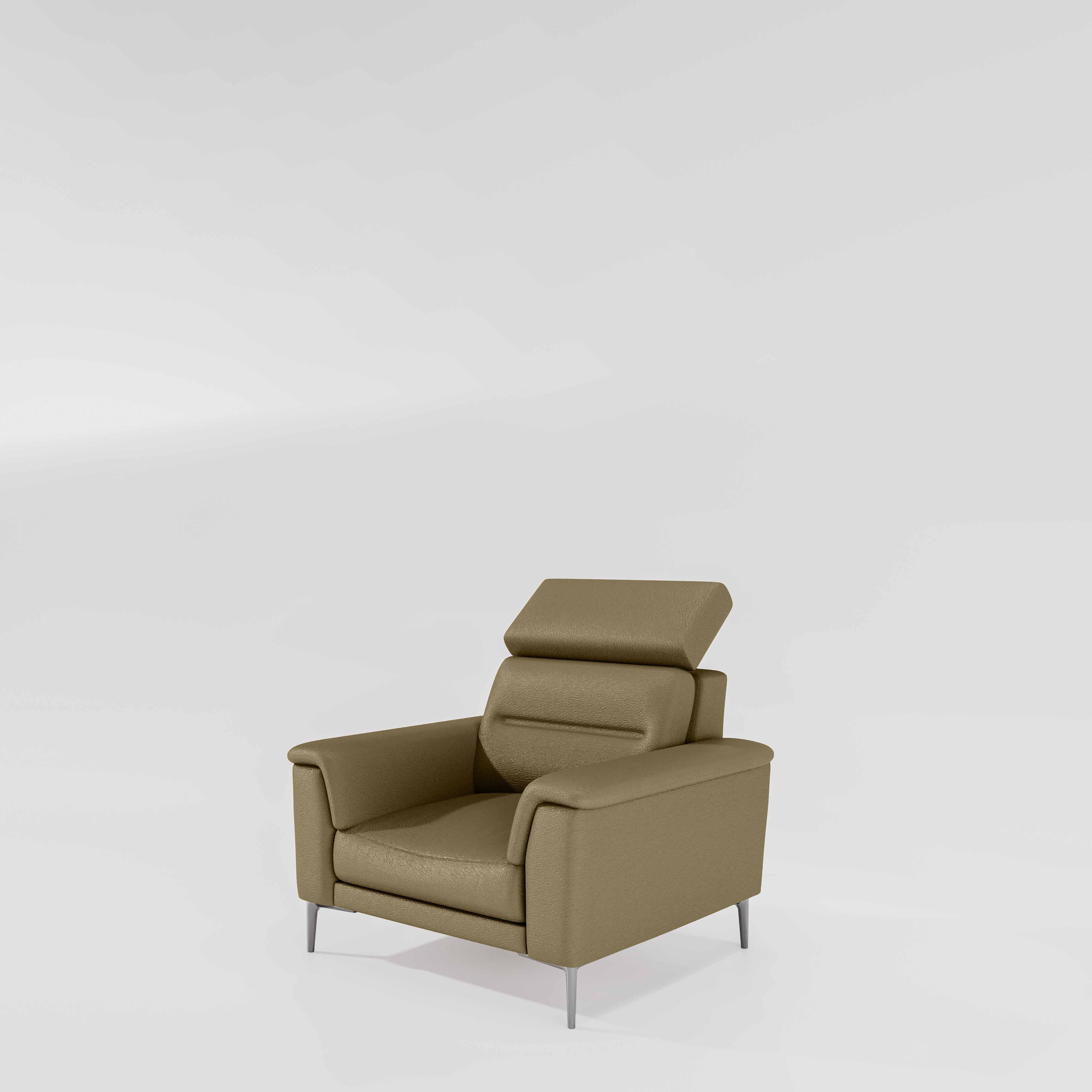 Cresendo 1 Seater Leatherette fabric - Pebble - Image 4