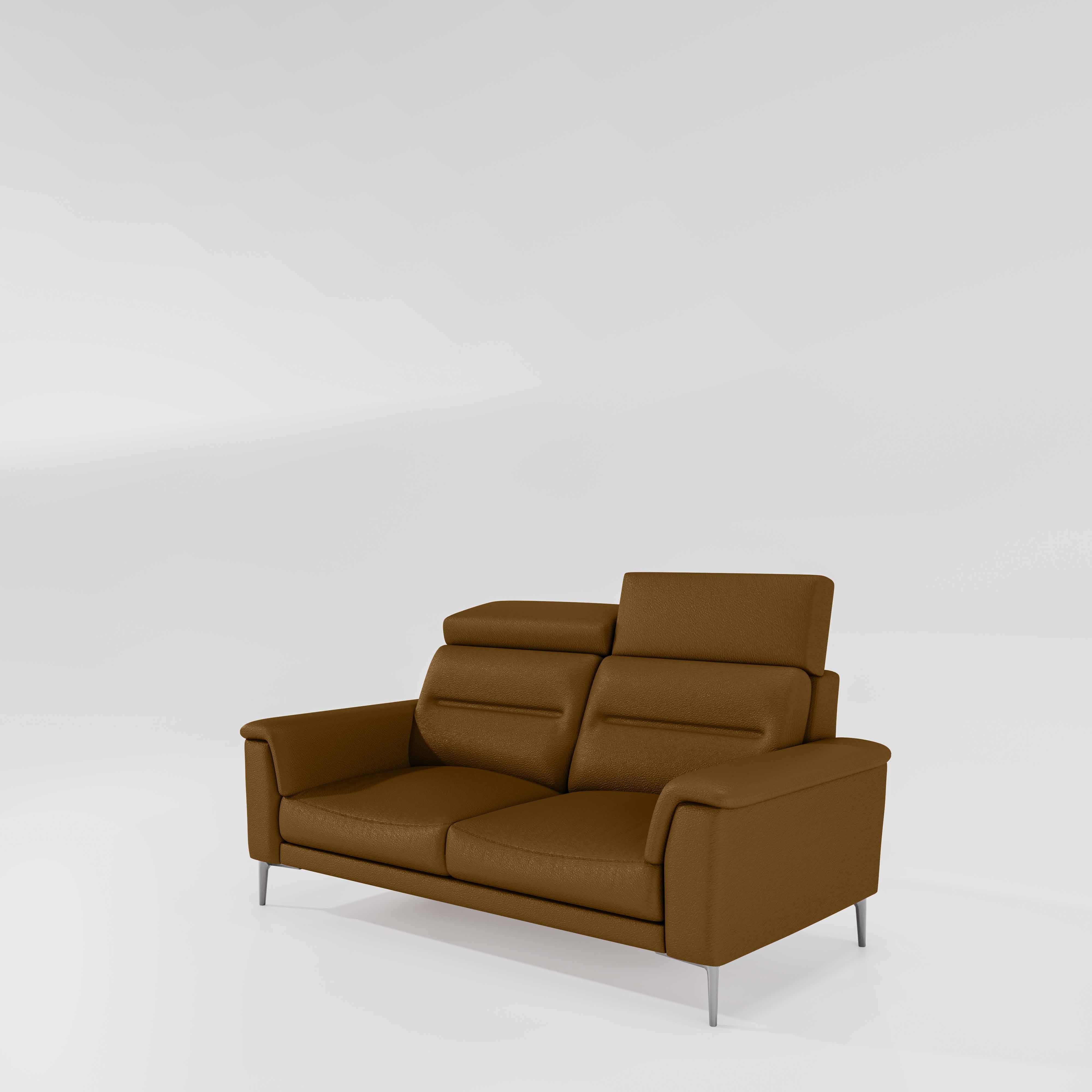 Cresendo 2 Seater Leatherette fabric - Tobacco Brown - Image 4
