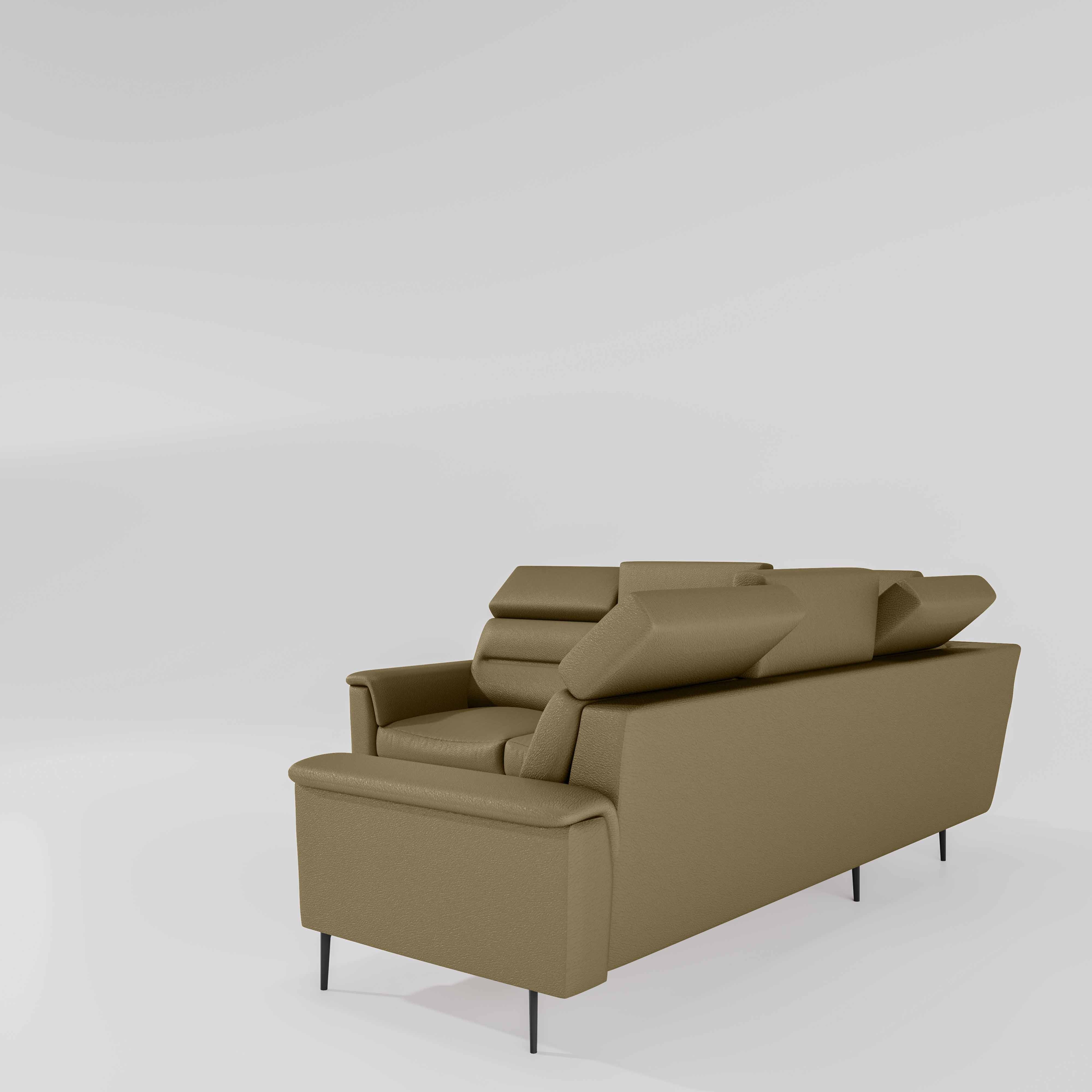 Crescendo 2 Seater + Corner + 2 Seater Leatherette Fabric - Pebble - Image 4