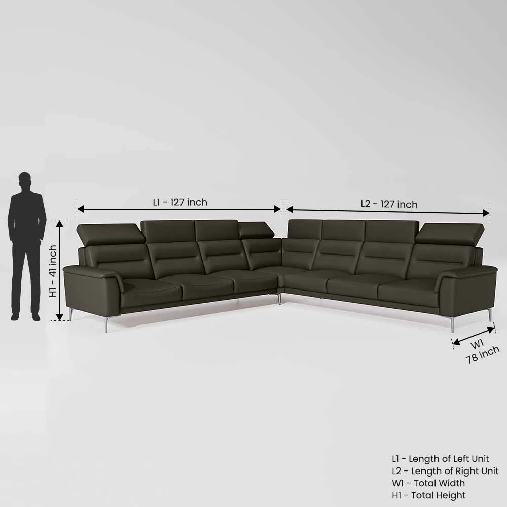 Crescendo 3 Seater + Corner + 3 Seater Leatherette Fabric - Pewter Grey - Image 7