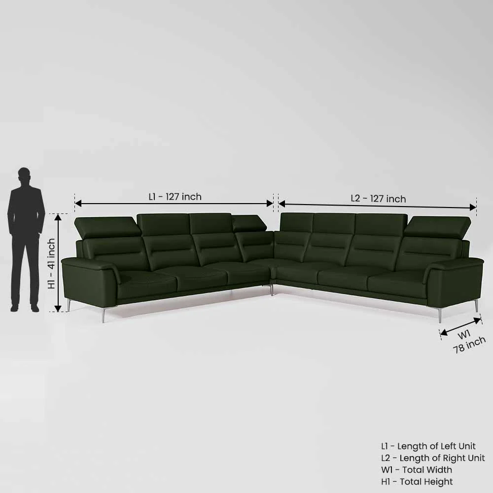 Crescendo 3 Seater + Corner + 3 Seater Leatherette Fabric - Black Forest - Image 7
