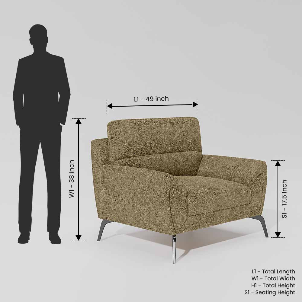 Octave 1 Seater Seater-Boucle Fabric - Irish cream - Image 7