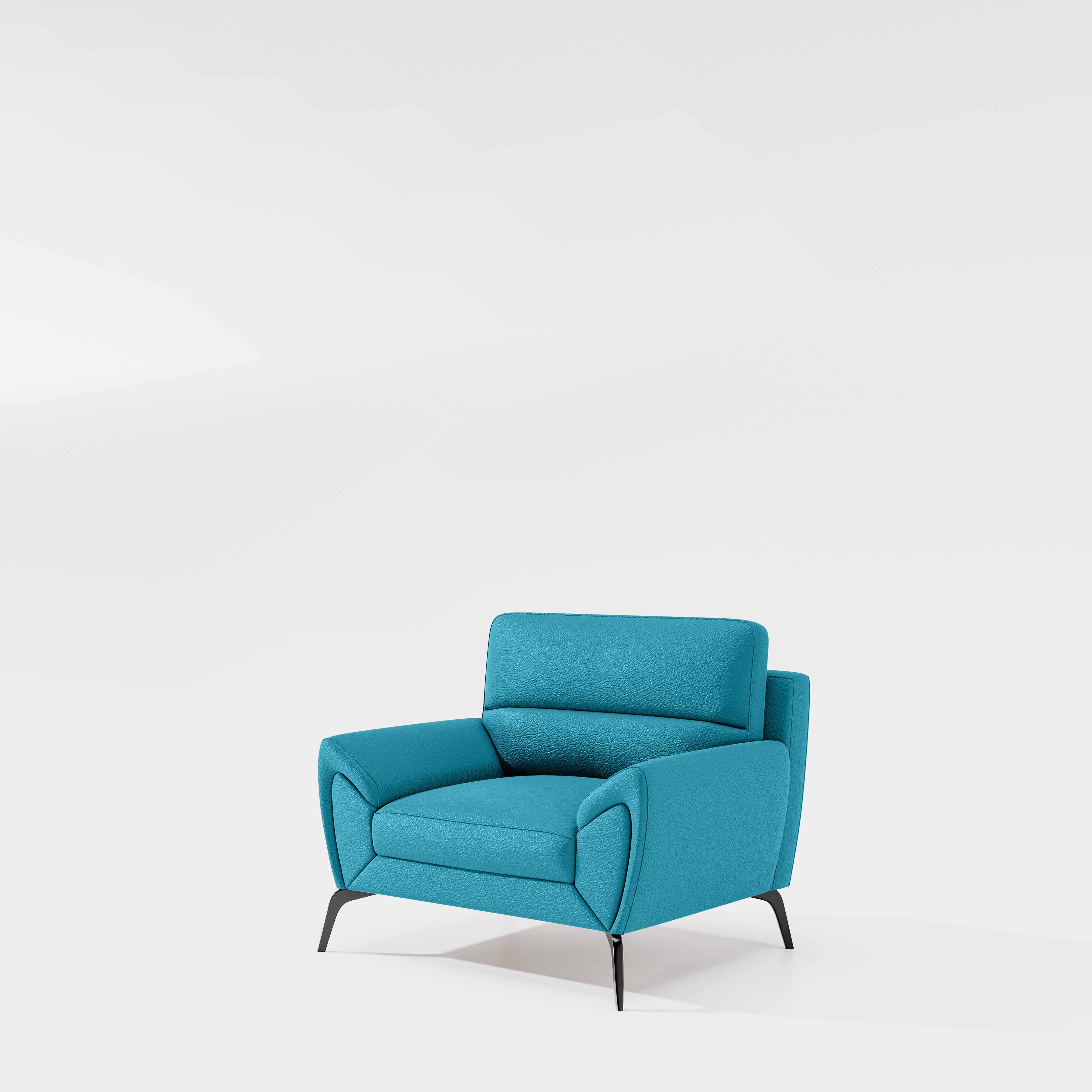 Octave 1 Seater Seater-Suede fabric - Celestial blue - Image 4