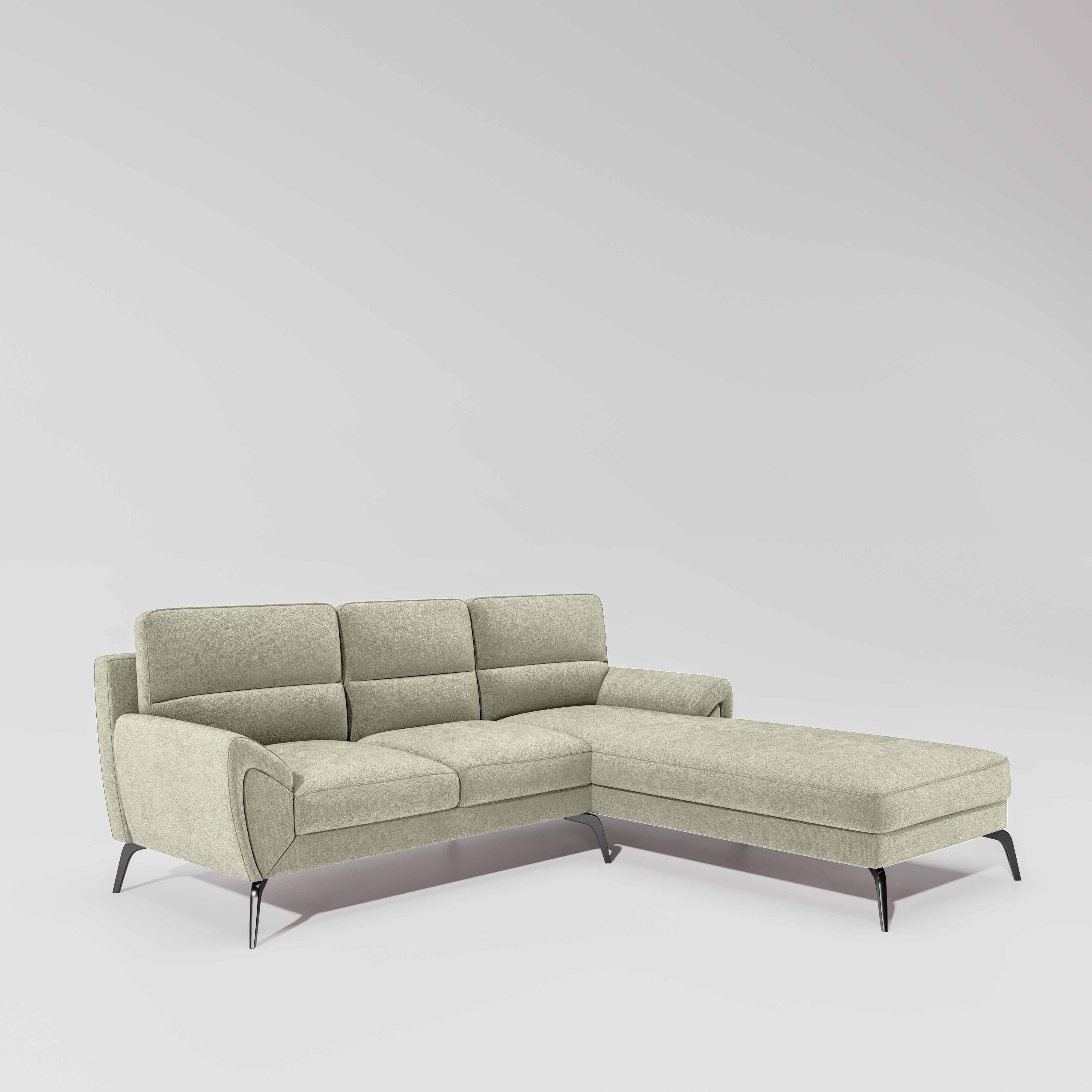 Octave 2 Seater Sofa with LH Lounger Water & Stain Repellent Fabric  - Pistachio Shell - Image 3