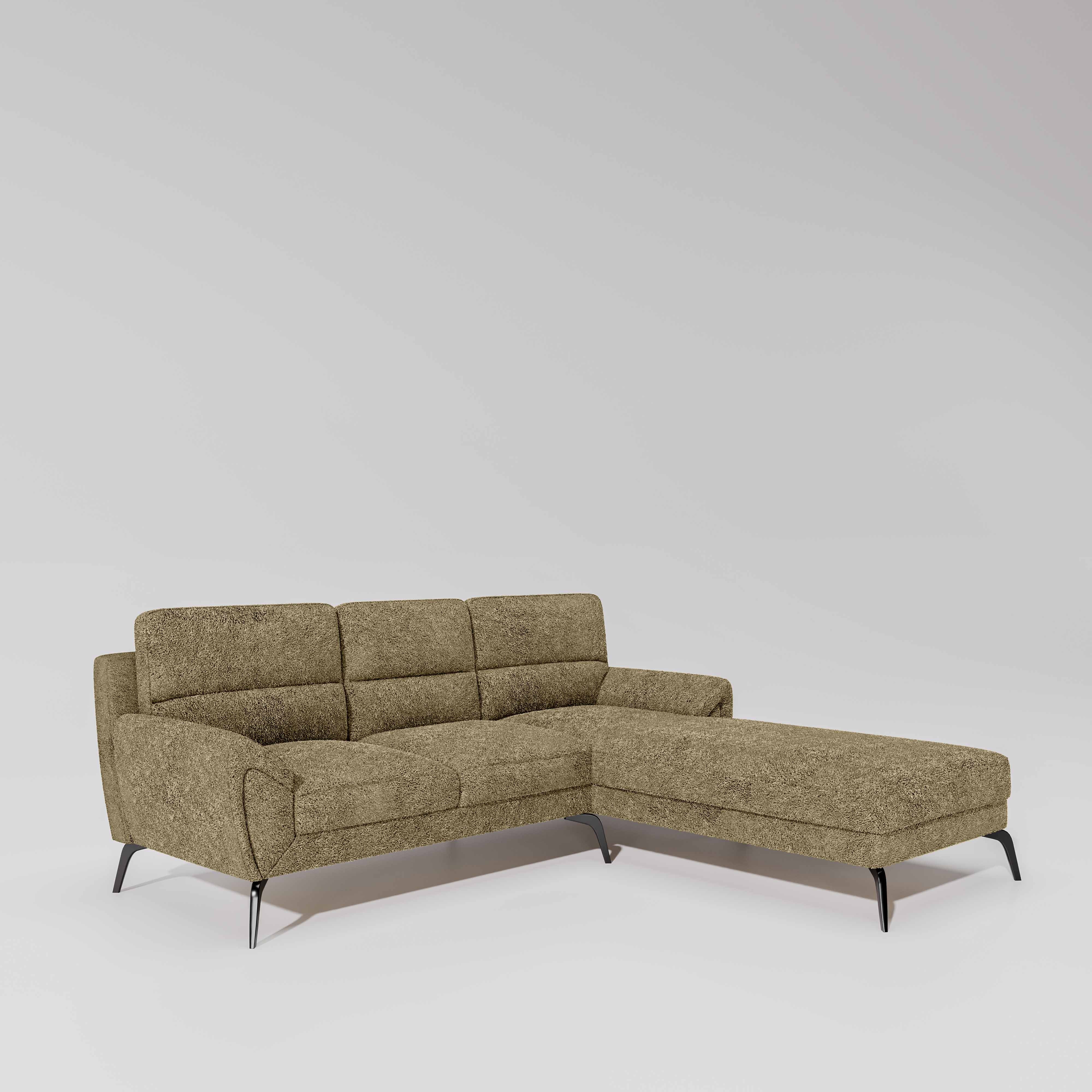 Octave 2 Seater Sofa with RH Lounger Boucle Fabric  - Irish Cream - Image 3