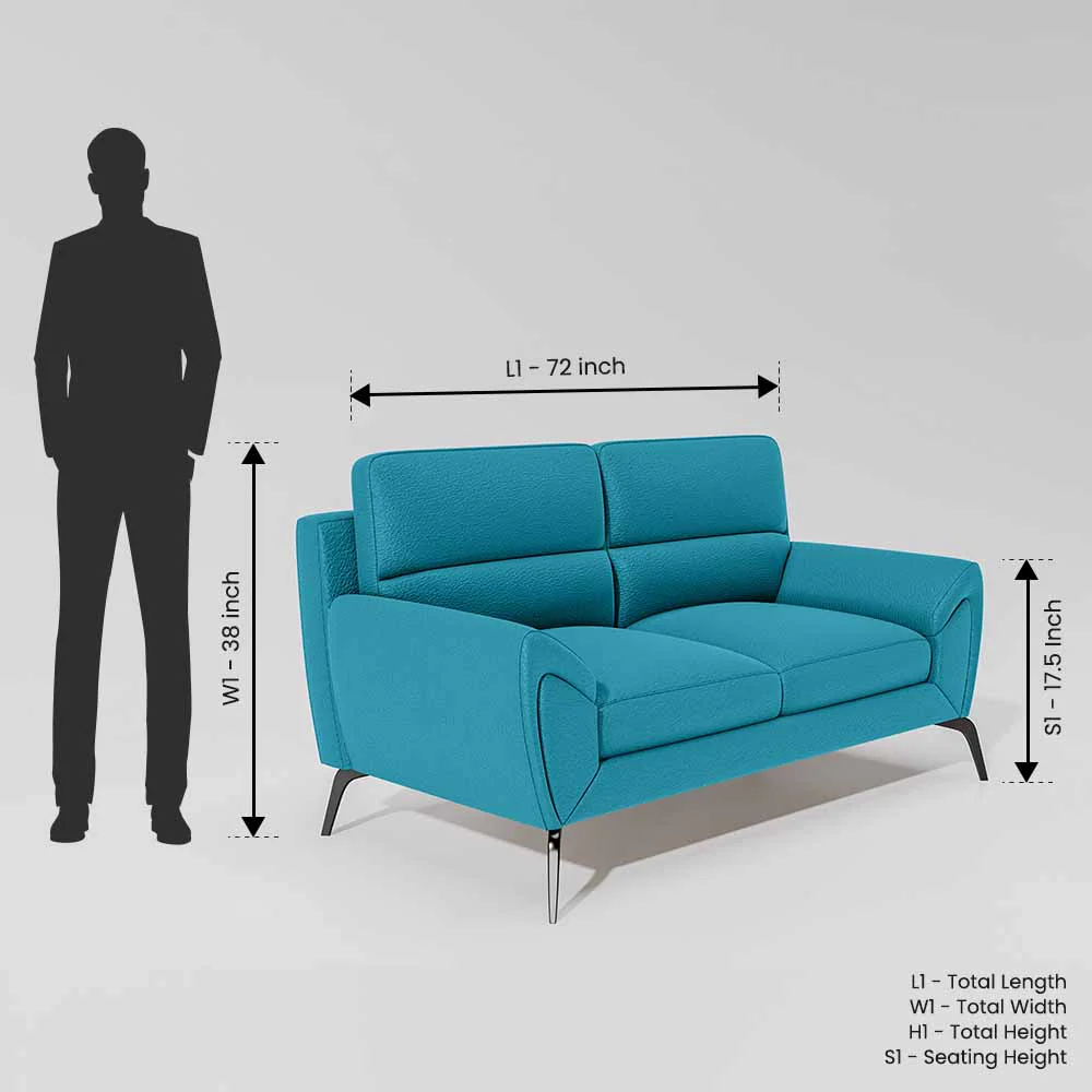 Octave 2 Seater Suede Fabric - Celestial blue - Image 7