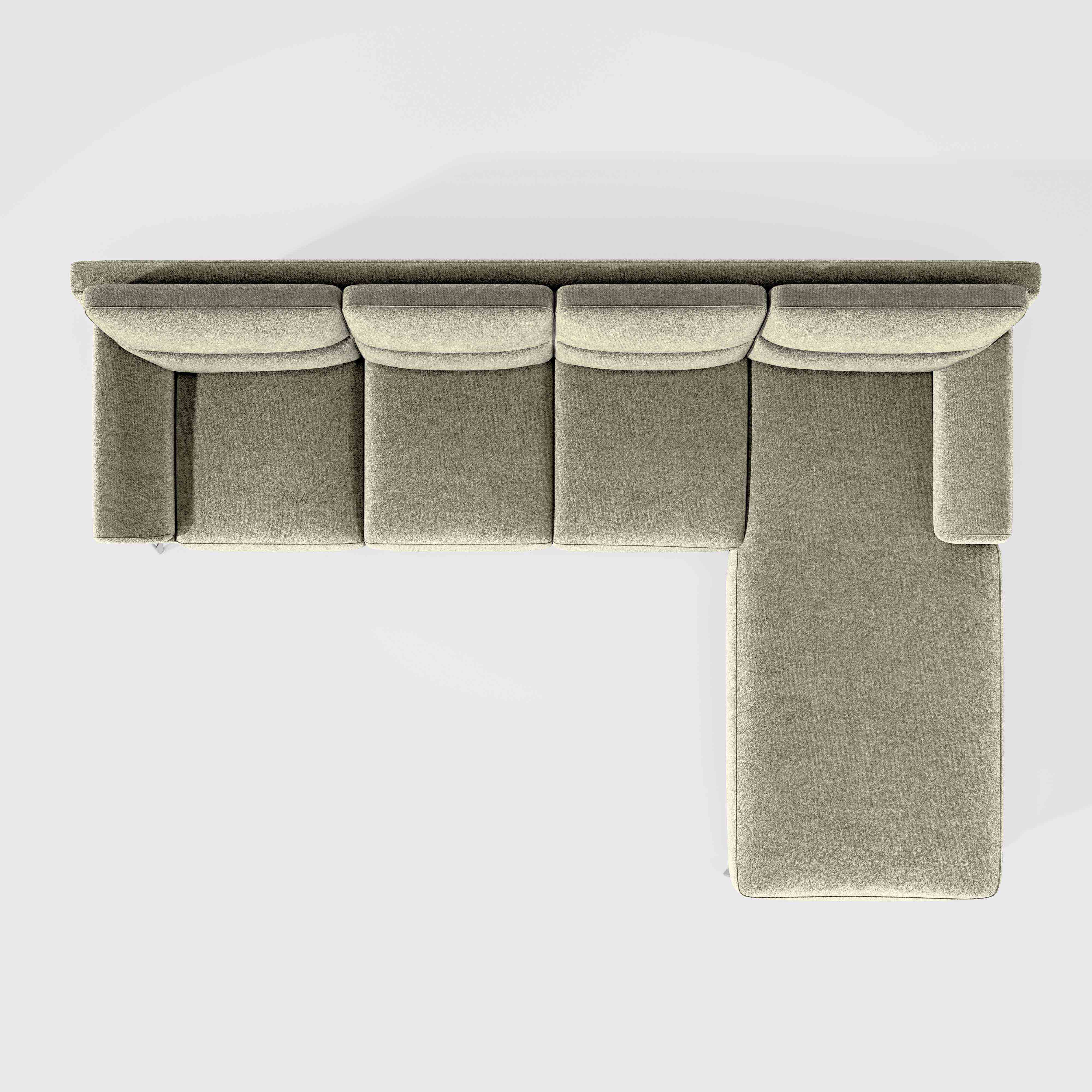 Octave 3 Seater with LH Lounger Water & Stain Repellent Fabric - Pistachio Shell - Image 6