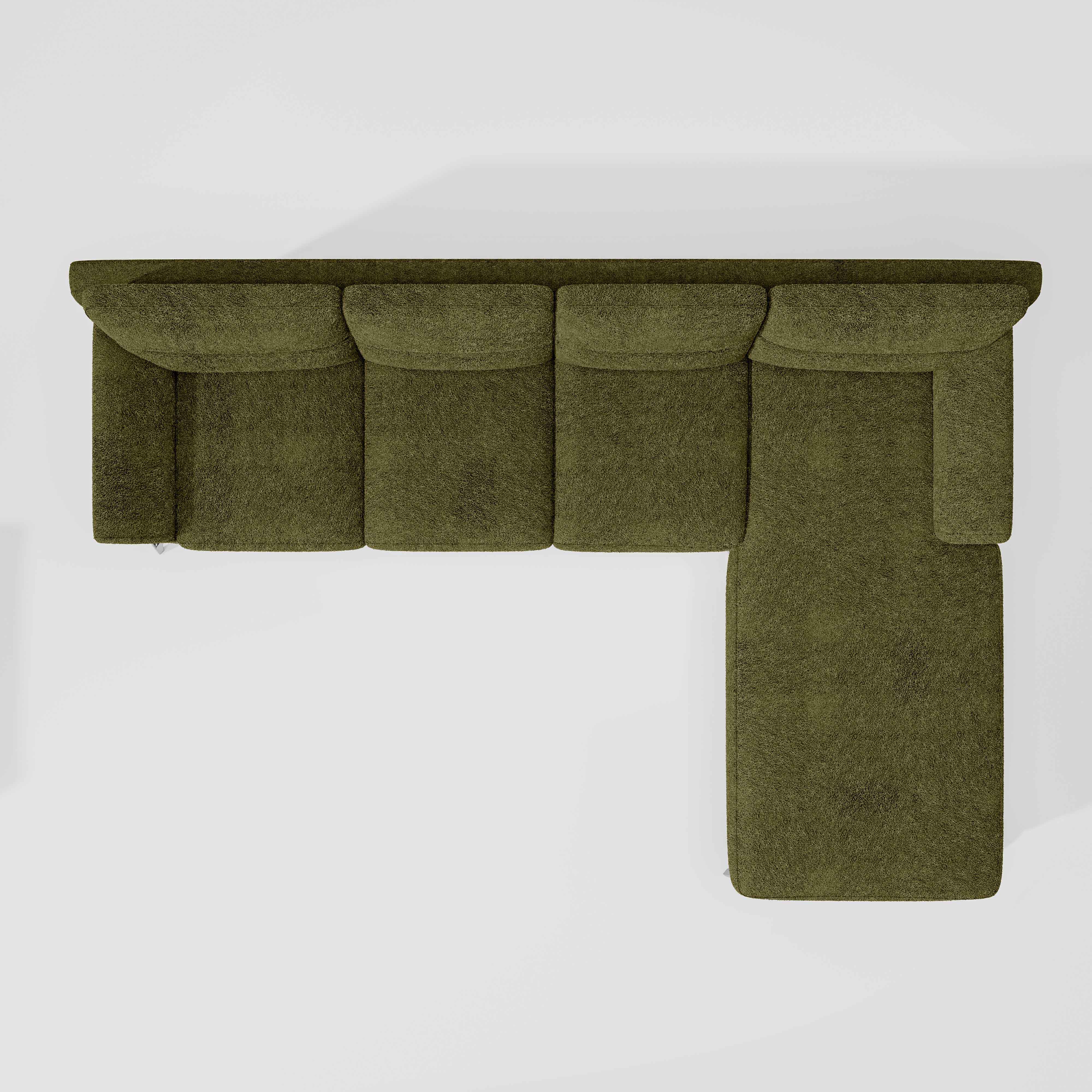 Octave 3 Seater with RH Lounger Boucle Fabric - Dried Herb - Image 6