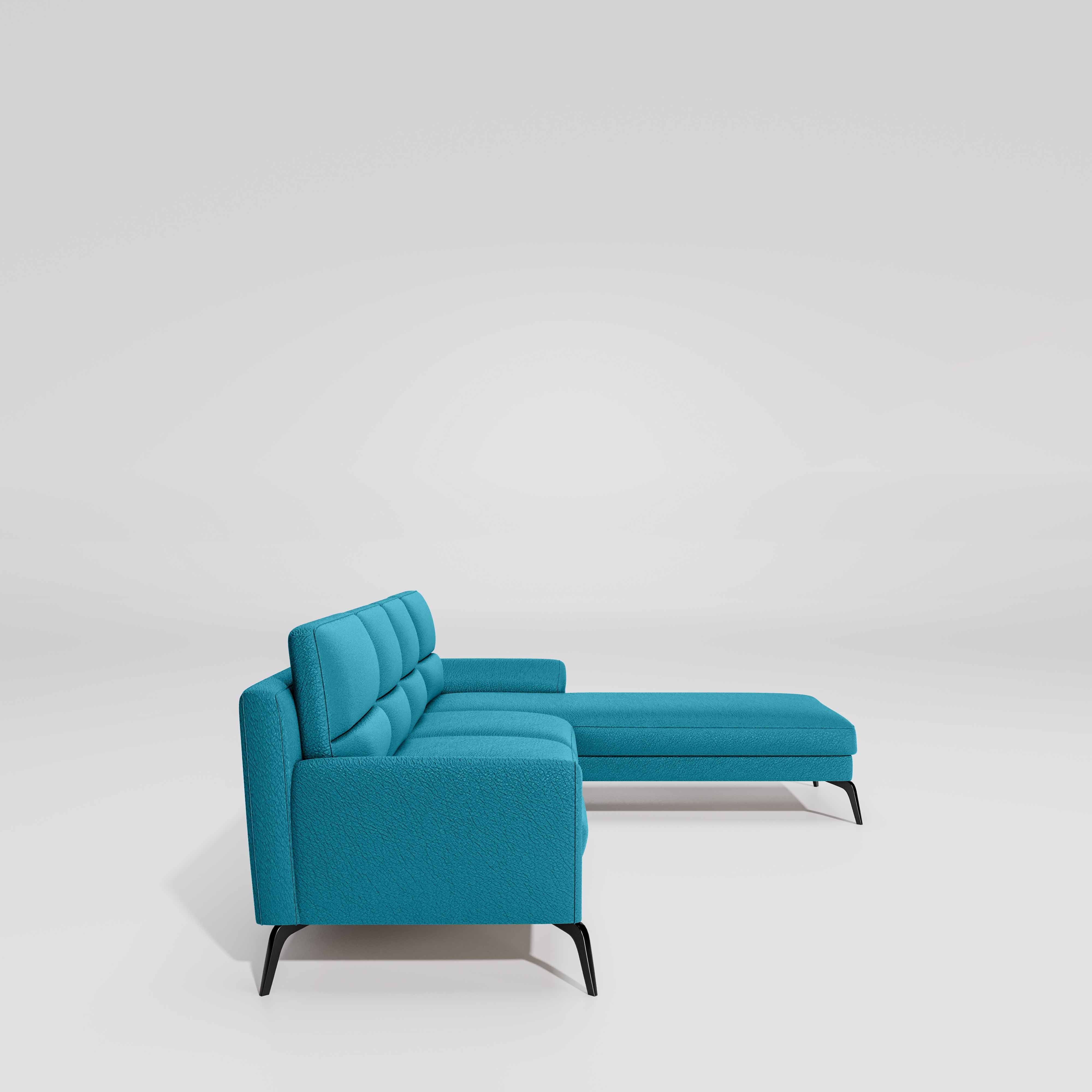 Octave 3 Seater with RH Lounger Suede Fabric - Celestial Blue - Image 5