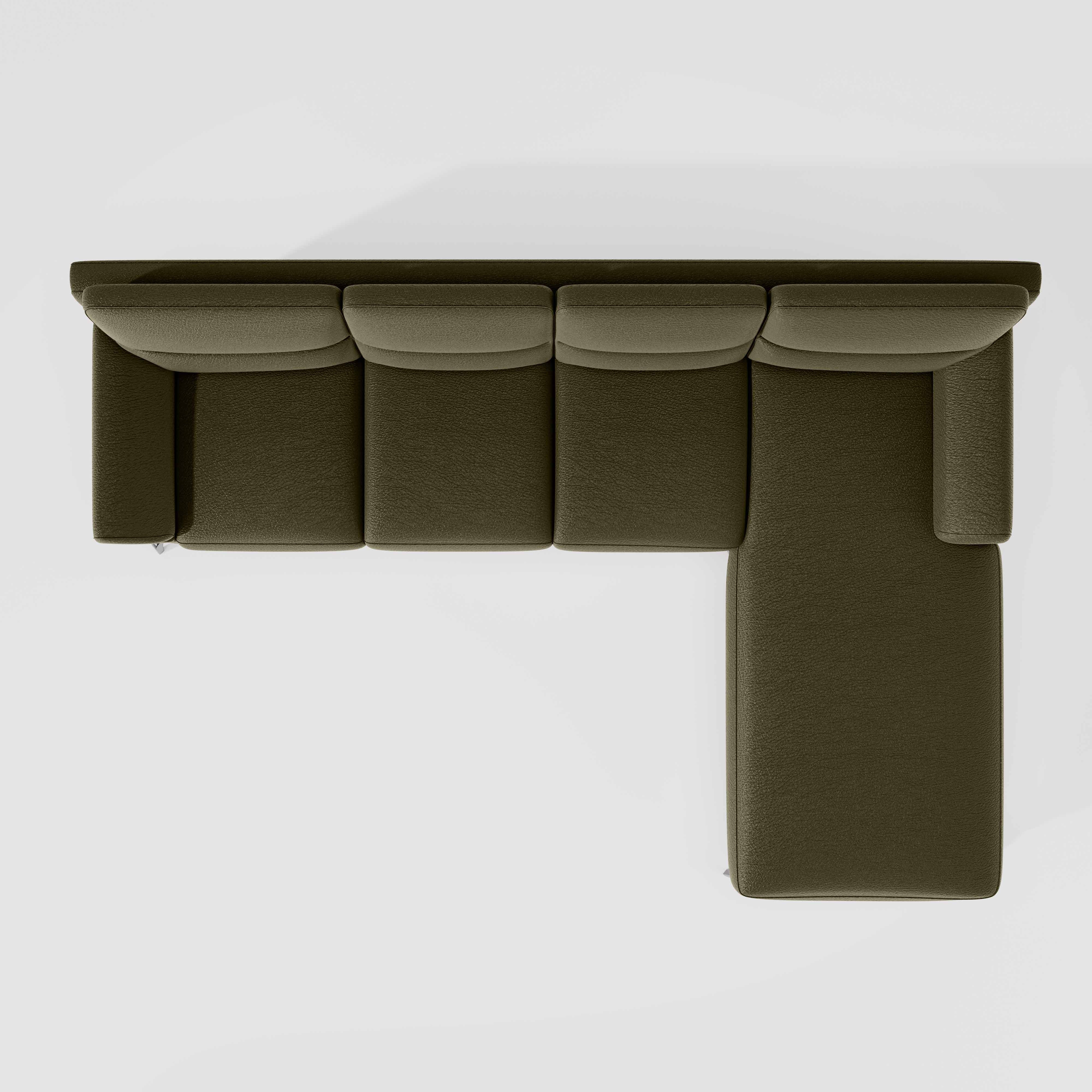 Octave 3 Seater with RH Lounger Suede Fabric - Avocado - Image 6