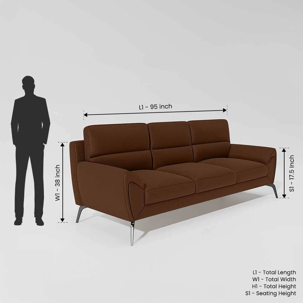 Octave 3 Seater Suede Fabric - Cappuccino - Image 7
