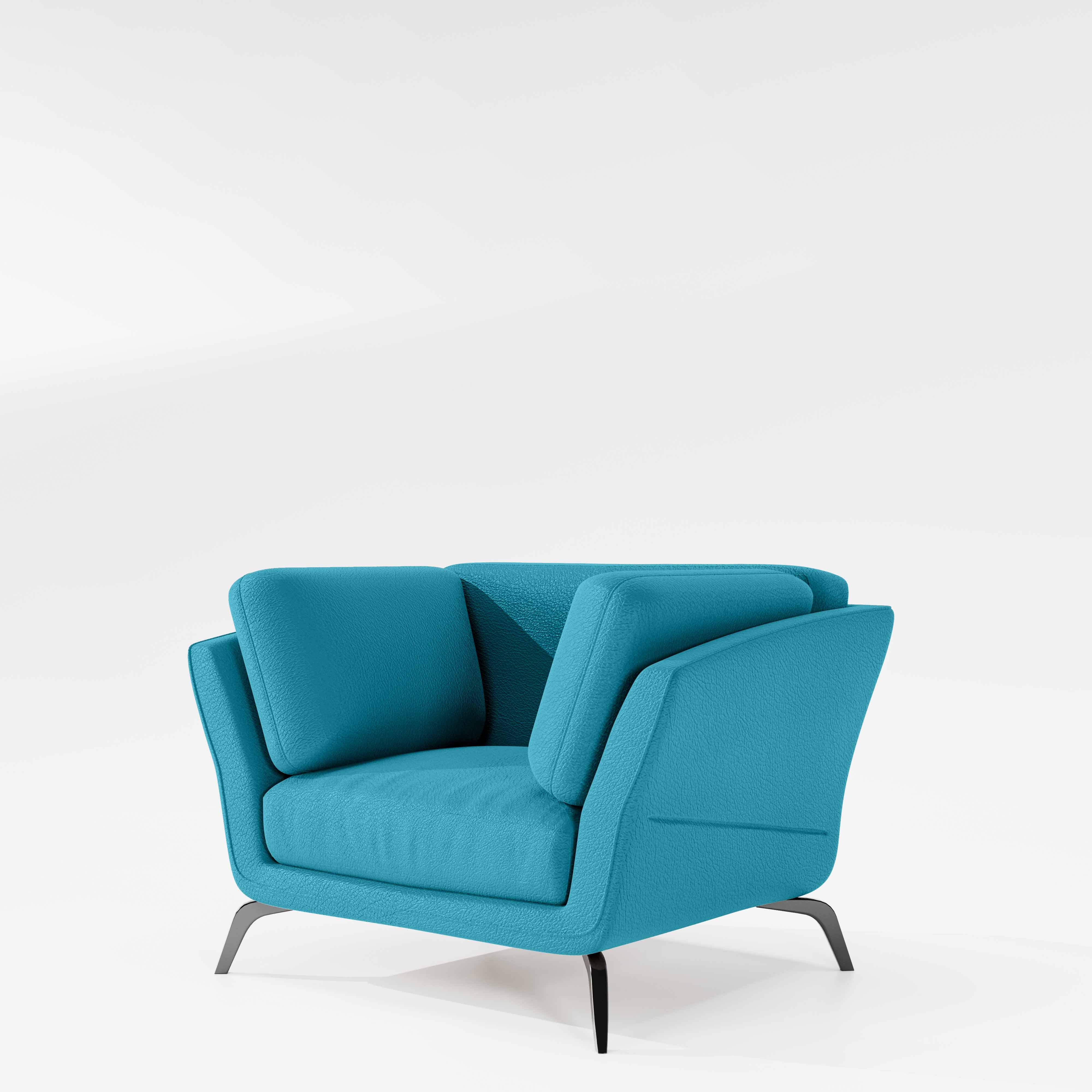 Symphony 1 Seater Suede fabric - Celestial Blue - Image 4