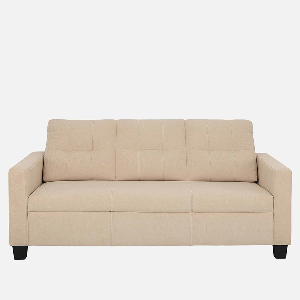 Ease Beige Fabric 3 Seater Sofa - Image 3