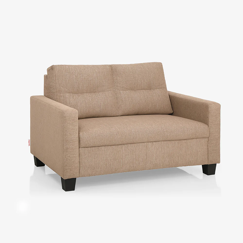 Ease Brown Fabric 2 Seater Sofa - Image 3