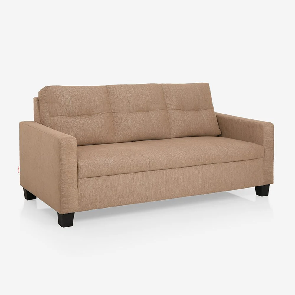 Ease Brown Fabric 3 Seater Sofa - Image 3