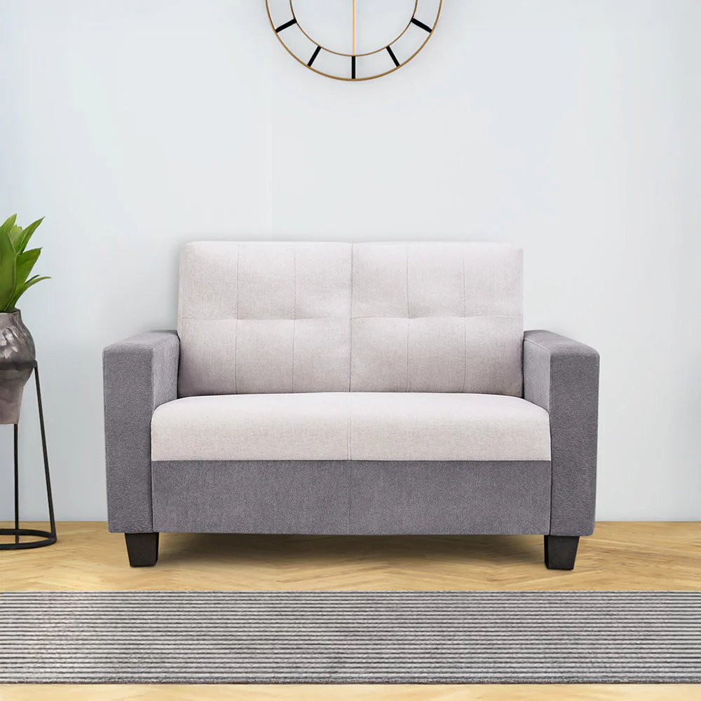 Ease Cool Grey Fabric 2 Seater Sofa