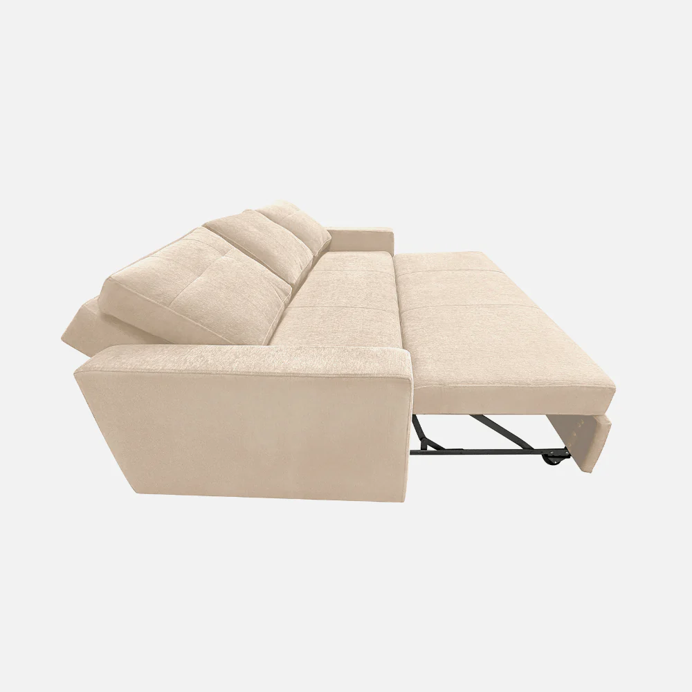 Ease Iconic Beige Fabric Sofa cum Bed - Image 10
