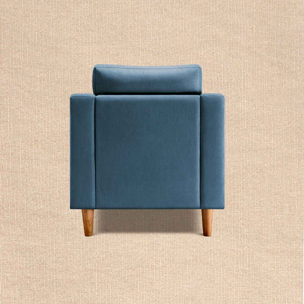 Ease Plus Blue Fabric 1 seater sofa - Image 3
