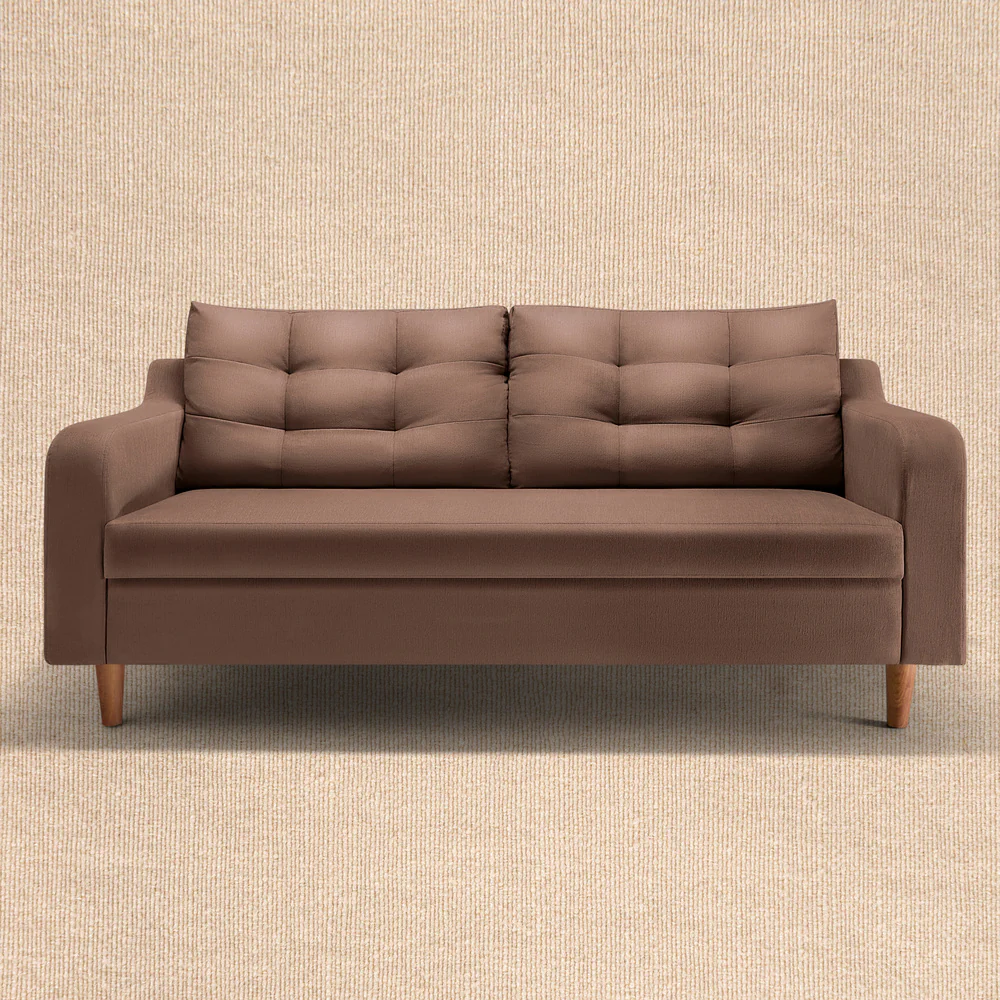 Ease Plus Brown Fabric 3 seater sofa - Image 2