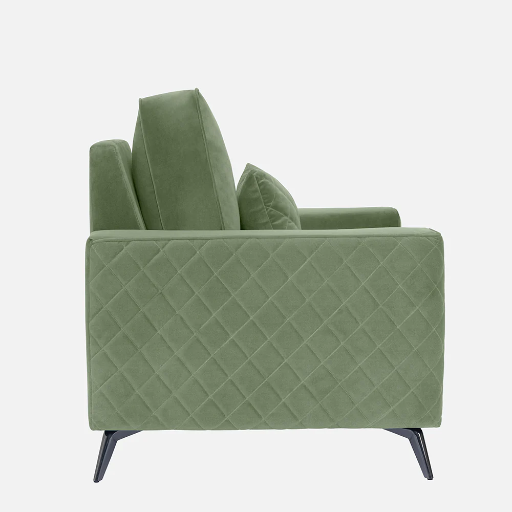 Eden Jade Green Fabric 1 Seater Sofa - Image 6