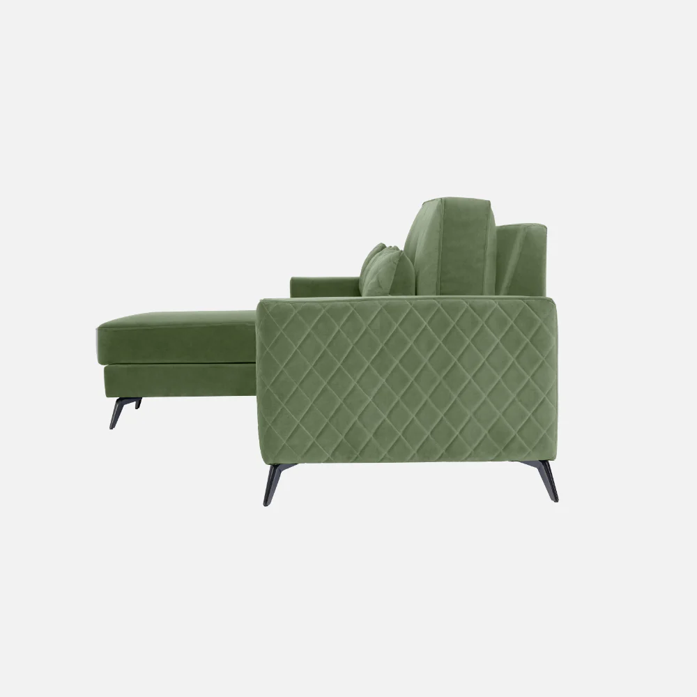 Eden Jade Green Fabric 2 Seater Sofa With Lounger - Image 5