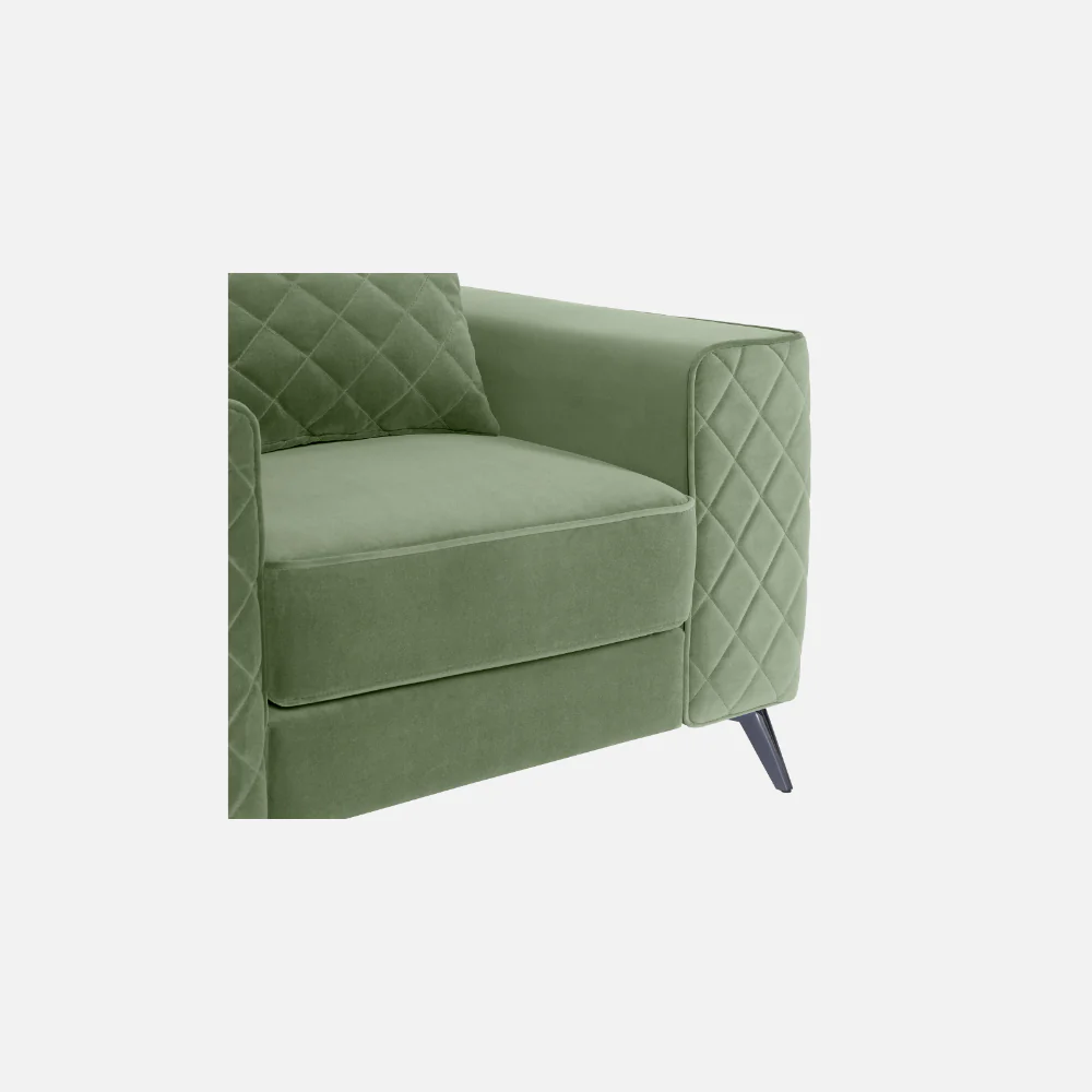 Eden Jade Green Fabric 3 Seater Sofa - Image 5
