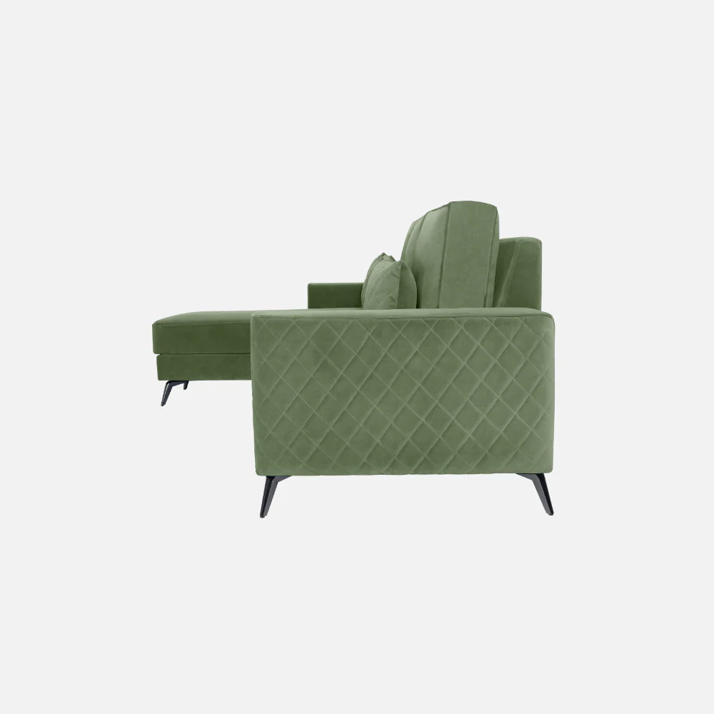 Eden Jade Green Fabric 3 Seater Sofa With Lounger - Image 5