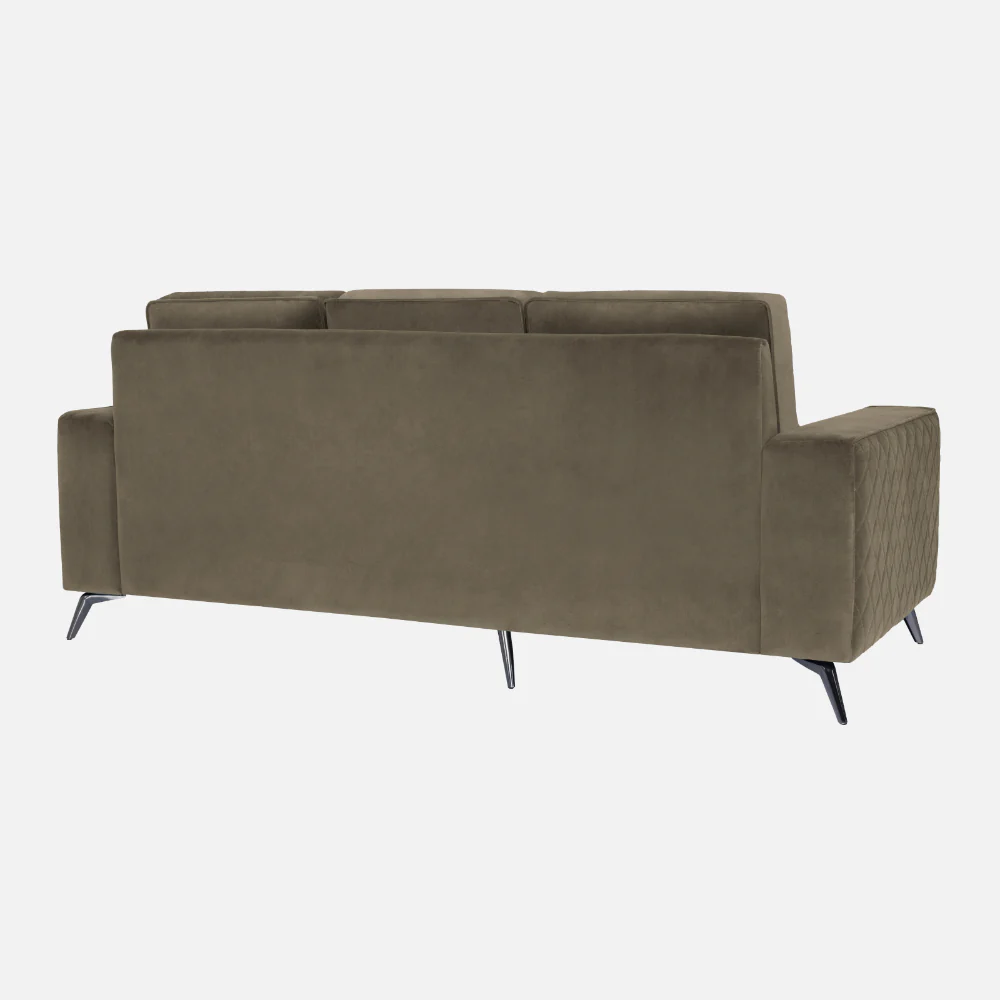 Eden Quartz Brown Fabric 2 Seater Sofa With Lounger - Image 10
