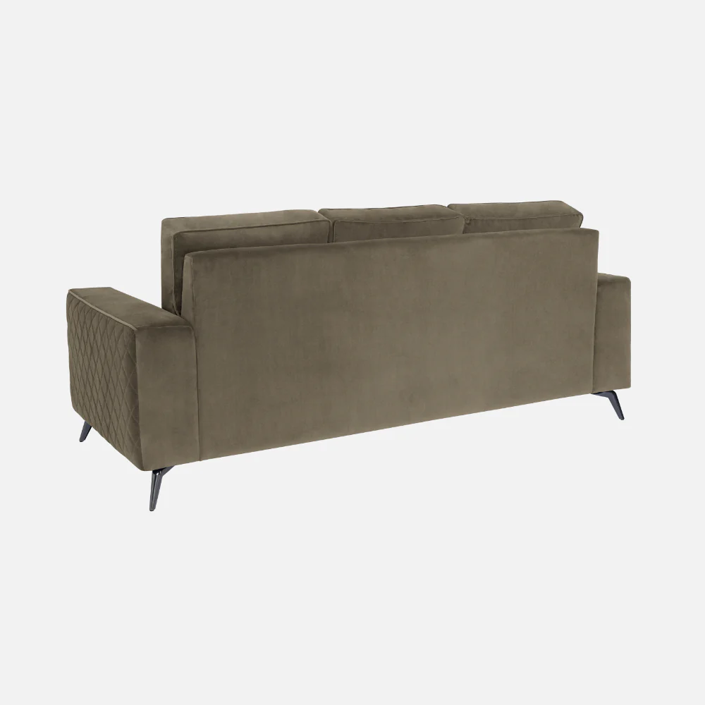 Eden Quartz Brown Fabric 3 Seater Sofa - Image 8