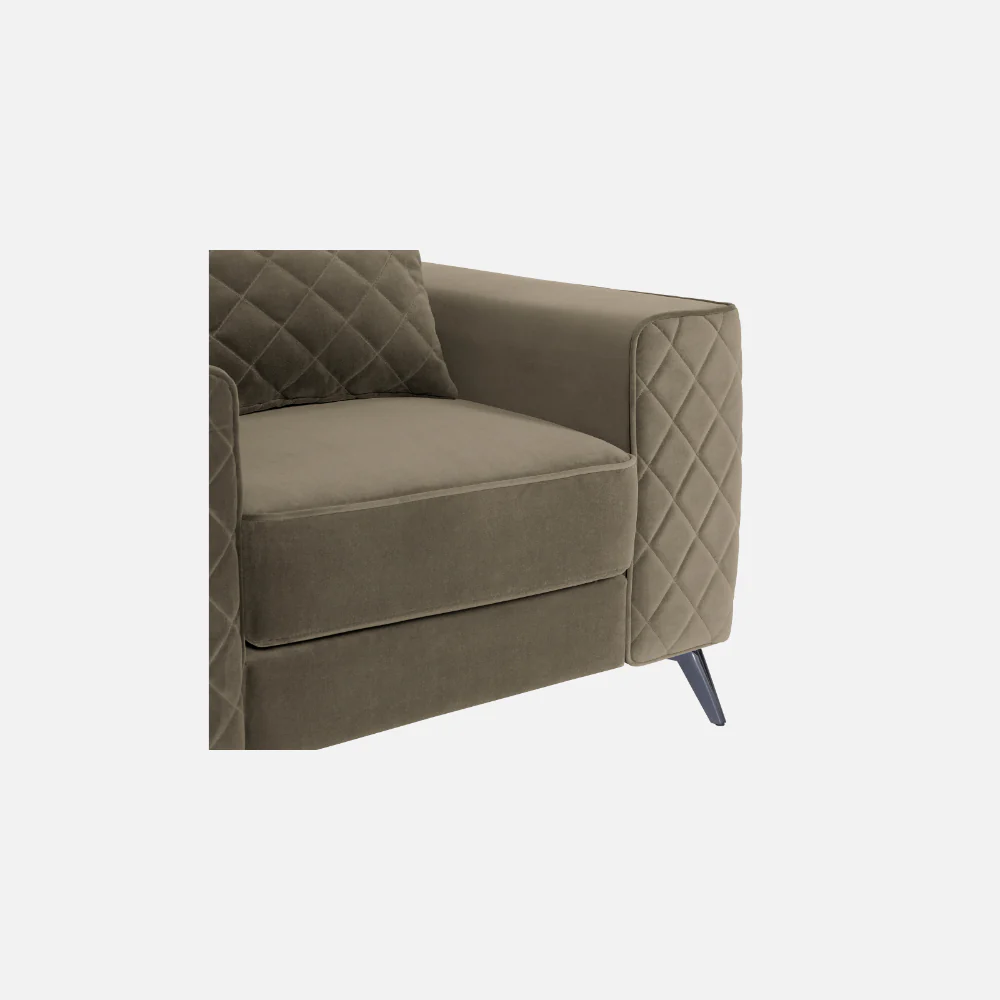 Eden Quartz Brown Fabric 3 Seater Sofa With Lounger - Image 5